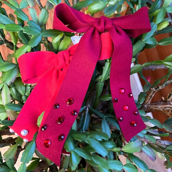 Embellished Felt Hair Bows, Set of Two - Wine - NWT - Picture 16 of 16